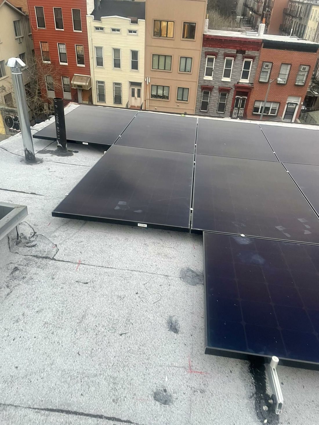 Solar on a flat brownstone roof (our install in Williamsburg, Brooklyn)